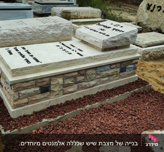 מצבות אבן עם כיתוב בעברית בבית קברות